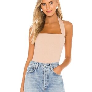 Superdown Women's Cream Candice Halter Bodysuit - Size S